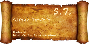 Sifter Teréz névjegykártya